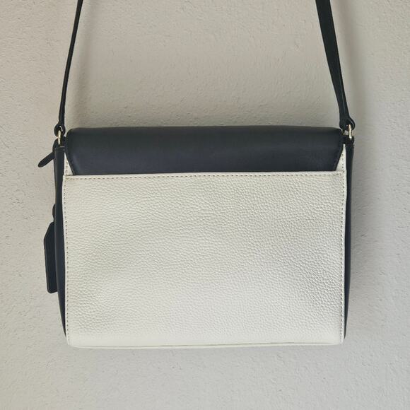 Lauren Ralph Lauren Ivory/Black Crossbody Shoulder Bag Purse - Picture 5 of 11